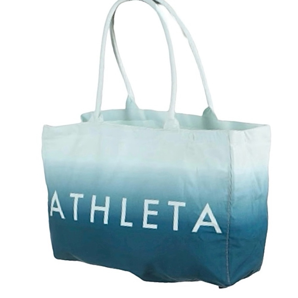Athleta huge oversized tote weekender ombré gradient ocean lightweight gym
